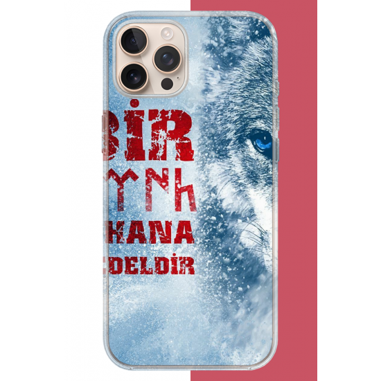 iPhone 16 PRO MAX Uyumlu Ulu Kurt2 UV Baskılı Silikon Kılıf