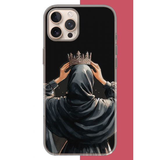 iPhone 16 PRO MAX Uyumlu Taç UV Baskılı Silikon Kılıf