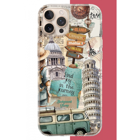 iPhone 16 PRO MAX Uyumlu Travel2 UV Baskılı Silikon Kılıf