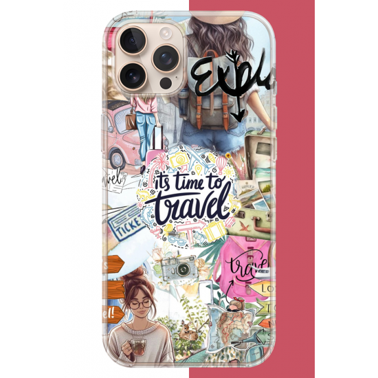 iPhone 16 PRO MAX Uyumlu Travel3 UV Baskılı Silikon Kılıf