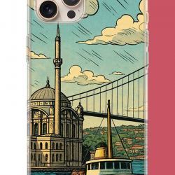 iPhone 16 PRO MAX Uyumlu İstanbul UV Baskılı Silikon Kılıf