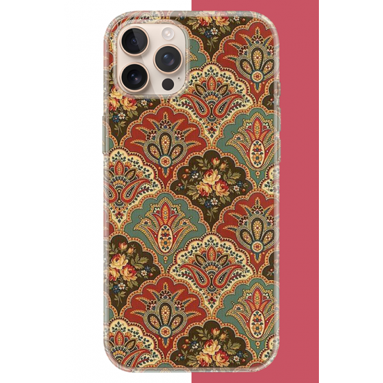 iPhone 16 PRO MAX Uyumlu Çini Motif UV Baskılı Silikon Kılıf