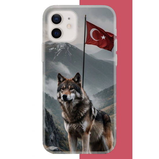 iPhone 11 Uyumlu Ulu Kurt UV Baskılı Silikon Kılıf
