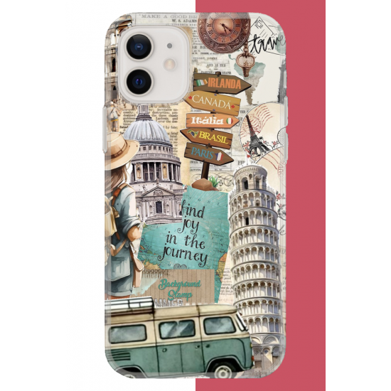 iPhone 11 Uyumlu Travel2 UV Baskılı Silikon Kılıf