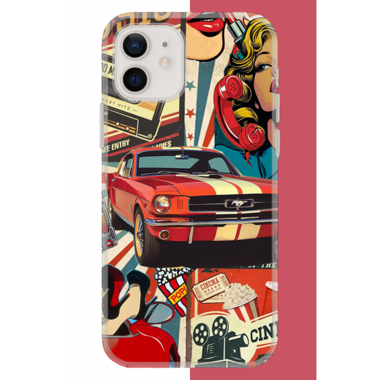 iPhone 11 Uyumlu Retro UV Baskılı Silikon Kılıf