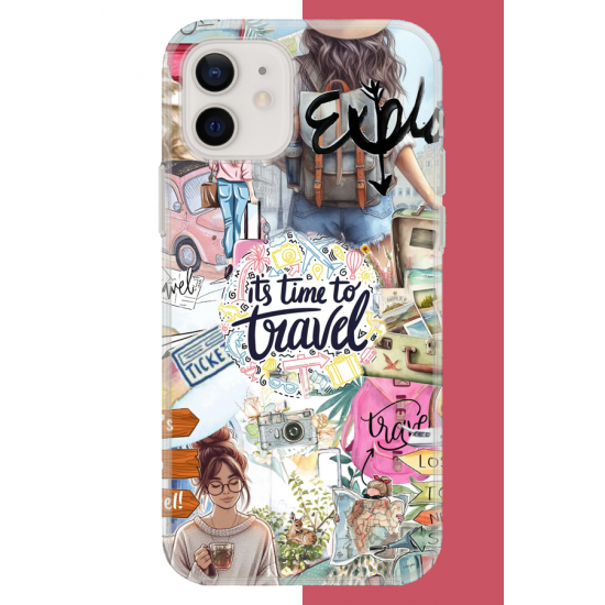 iPhone 11 Uyumlu Travel3 UV Baskılı Silikon Kılıf