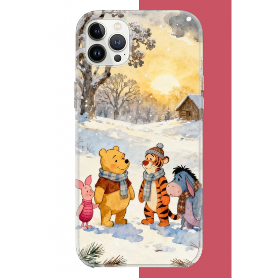 iPhone 12-12 PRO Uyumlu Winnie The Pooh2 UV Baskılı Silikon Kılıf