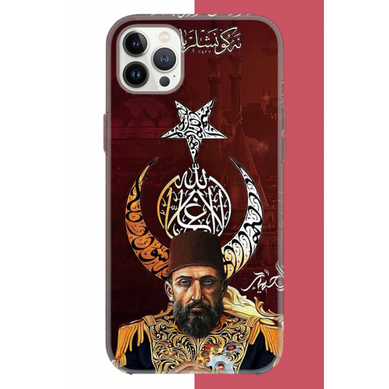 iPhone 12-12 PRO Uyumlu Abdulhamit UV Baskılı Silikon Kılıf