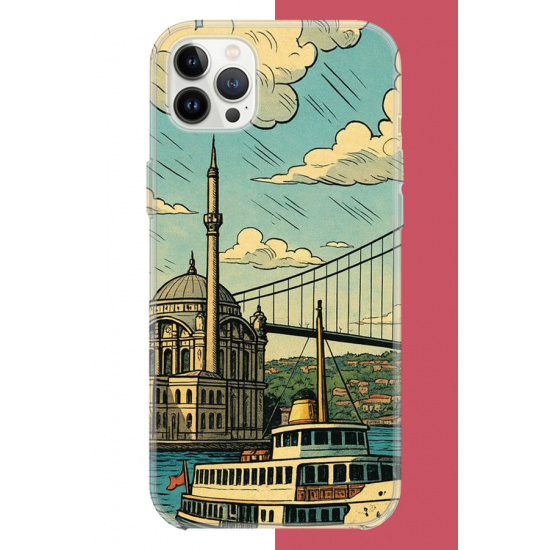 iPhone 12-12 PRO Uyumlu İstanbul UV Baskılı Silikon Kılıf