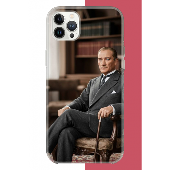 iPhone 12-12 PRO Uyumlu Atatürk6 UV Baskılı Silikon Kılıf