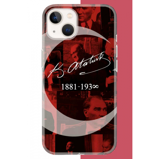 iPhone 13-14 Uyumlu Atatürk İmza UV Baskılı Silikon Kılıf