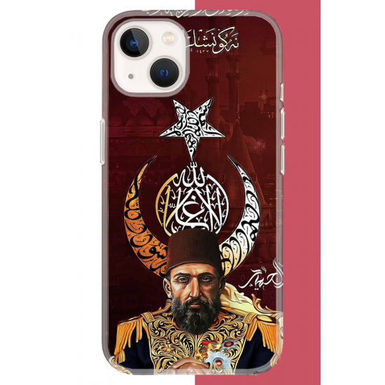 iPhone 13-14 Uyumlu Abdulhamit UV Baskılı Silikon Kılıf