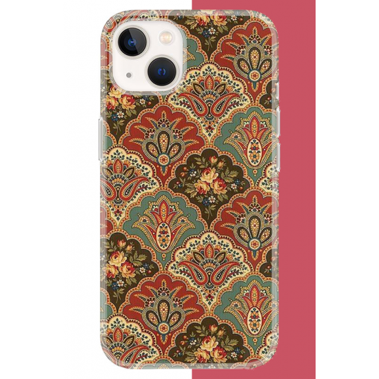 iPhone 13-14 Uyumlu Çini Motif UV Baskılı Silikon Kılıf
