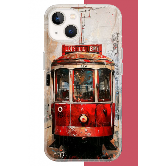iPhone 13-14 Uyumlu Taksim Tramvay UV Baskılı Silikon Kılıf
