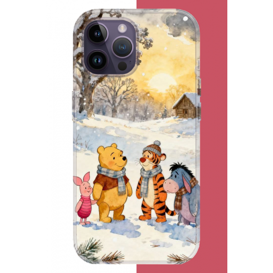 iPhone 14 PRO Uyumlu Winnie The Pooh2 UV Baskılı Silikon Kılıf