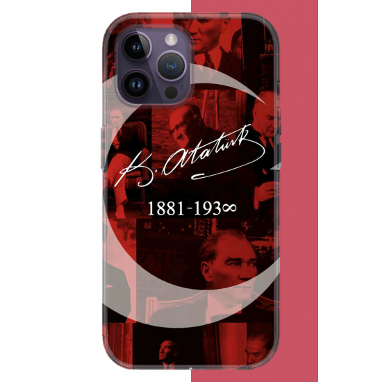 iPhone 14 PRO Uyumlu Atatürk İmza UV Baskılı Silikon Kılıf iPhone 14 PRO Uyumlu Atatürk İmza UV Baskılı Silikon Kılıf