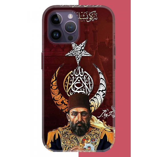 iPhone 14 PRO Uyumlu Abdulhamit UV Baskılı Silikon Kılıf