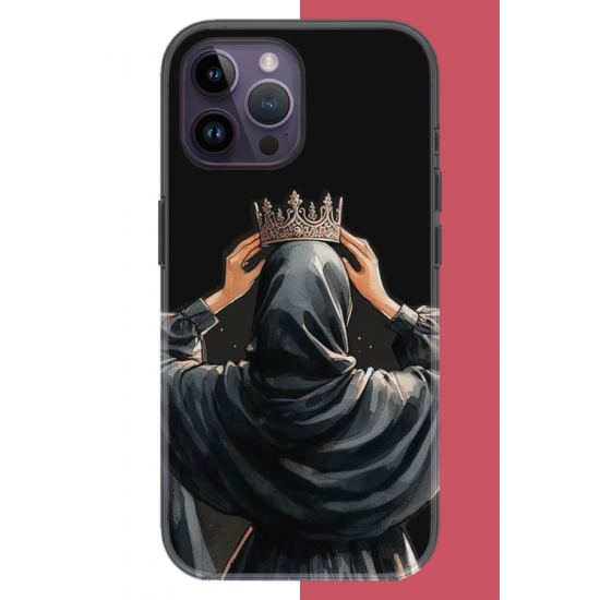 iPhone 14 PRO Uyumlu Taç UV Baskılı Silikon Kılıf