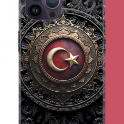 iPhone 14 PRO MAX Uyumlu Türk Rozet UV Baskılı Silikon Kılıf
