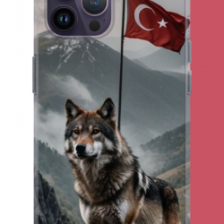 iPhone 14 PRO MAX Uyumlu Ulu Kurt UV Baskılı Silikon Kılıf