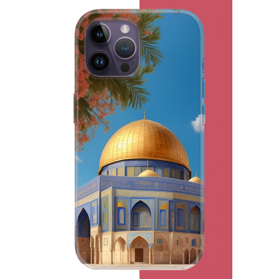 iPhone 14 PRO MAX Uyumlu Kudüs3 UV Baskılı Silikon Kılıf