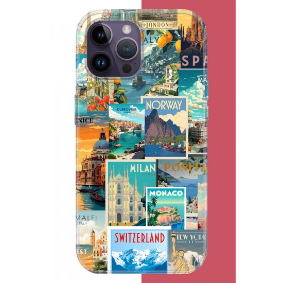 iPhone 14 PRO MAX Uyumlu Kart Postal Kolaj UV Baskılı Silikon Kılıf iPhone 14 PRO MAX Uyumlu Kart Postal Kolaj UV Baskılı Silikon Kılıf