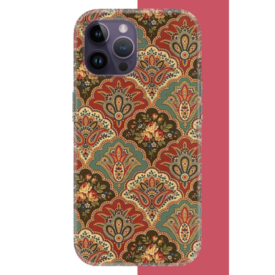 iPhone 14 PRO MAX Uyumlu Çini Motif UV Baskılı Silikon Kılıf