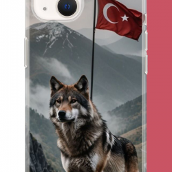 iPhone 15 Uyumlu Ulu Kurt UV Baskılı Silikon Kılıf