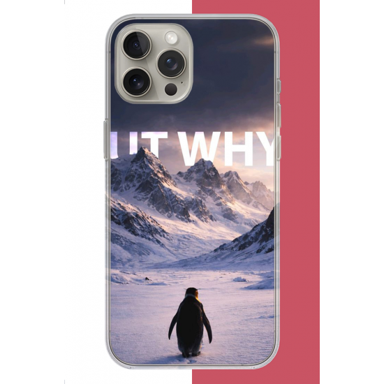 iPhone 15 PRO Uyumlu Nihilist Penguen UV Baskılı Silikon Kılıf