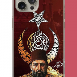 iPhone 15 PRO Uyumlu Abdulhamit UV Baskılı Silikon Kılıf