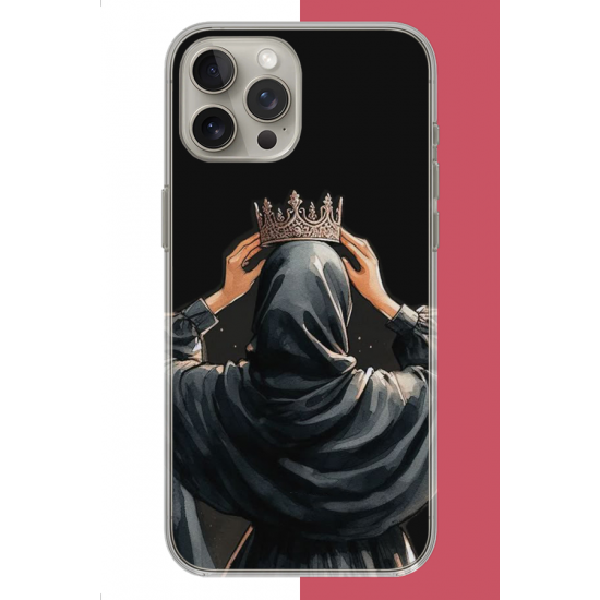 iPhone 15 PRO Uyumlu Taç UV Baskılı Silikon Kılıf