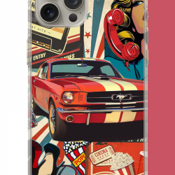 iPhone 15 PRO Uyumlu Retro UV Baskılı Silikon Kılıf