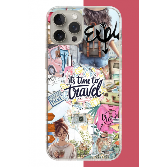 iPhone 15 PRO Uyumlu Travel3 UV Baskılı Silikon Kılıf