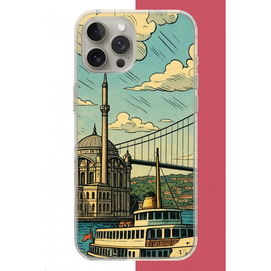 iPhone 15 PRO Uyumlu İstanbul UV Baskılı Silikon Kılıf