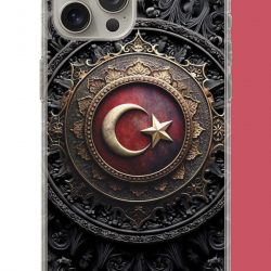 iPhone 15 PRO MAX Uyumlu Türk Rozet UV Baskılı Silikon Kılıf