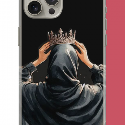 iPhone 15 PRO MAX Uyumlu Taç UV Baskılı Silikon Kılıf
