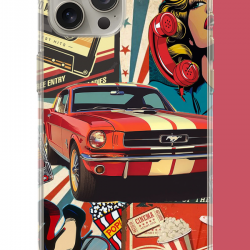 iPhone 15 PRO MAX Uyumlu Retro UV Baskılı Silikon Kılıf