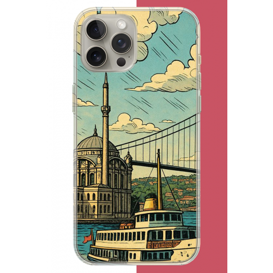 iPhone 15 PRO MAX Uyumlu İstanbul UV Baskılı Silikon Kılıf