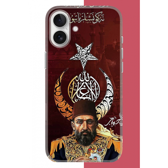iPhone 16 Uyumlu Abdulhamit UV Baskılı Silikon Kılıf