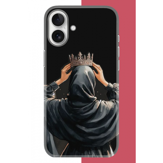 iPhone 16 Uyumlu Taç UV Baskılı Silikon Kılıf