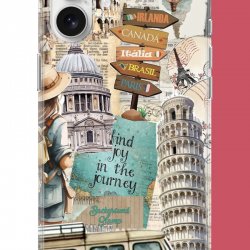 iPhone 16 Uyumlu Travel2 UV Baskılı Silikon Kılıf