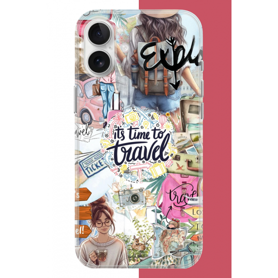 iPhone 16 Uyumlu Travel3 UV Baskılı Silikon Kılıf iPhone 16 Uyumlu Travel3 UV Baskılı Silikon Kılıf