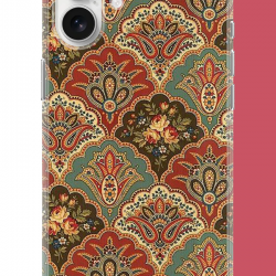 iPhone 16 Uyumlu Çini Motif UV Baskılı Silikon Kılıf