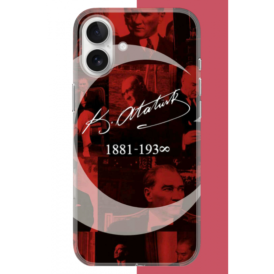 iPhone 17 Uyumlu Atatürk İmza UV Baskılı Silikon Kılıf
