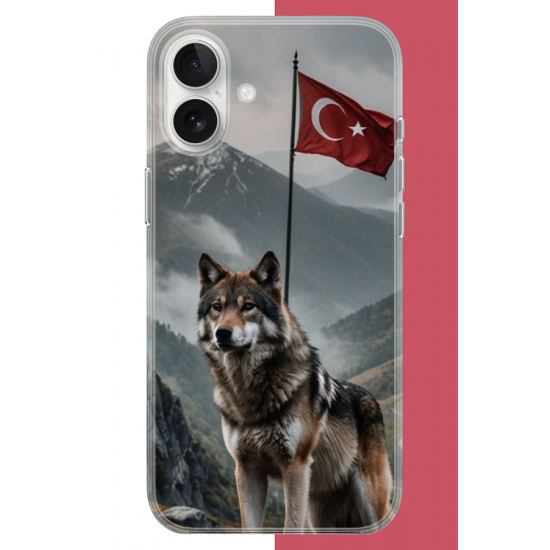 iPhone 17 Uyumlu Ulu Kurt UV Baskılı Silikon Kılıf