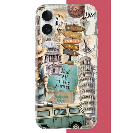 iPhone 17 Uyumlu Travel2 UV Baskılı Silikon Kılıf
