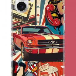 iPhone 17 Uyumlu Retro UV Baskılı Silikon Kılıf