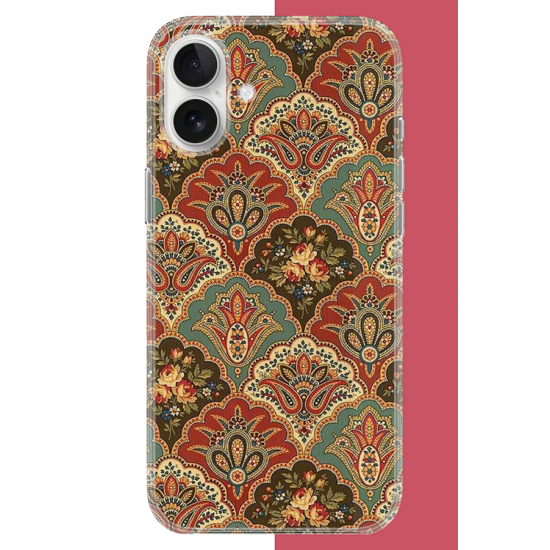 iPhone 17 Uyumlu Çini Motif UV Baskılı Silikon Kılıf