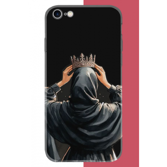 iPhone 6 - 6S Uyumlu Taç UV Baskılı Silikon Kılıf