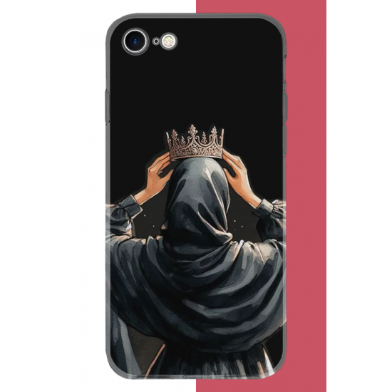 iPhone 7-8-SE 2020 Uyumlu Taç UV Baskılı Silikon Kılıf